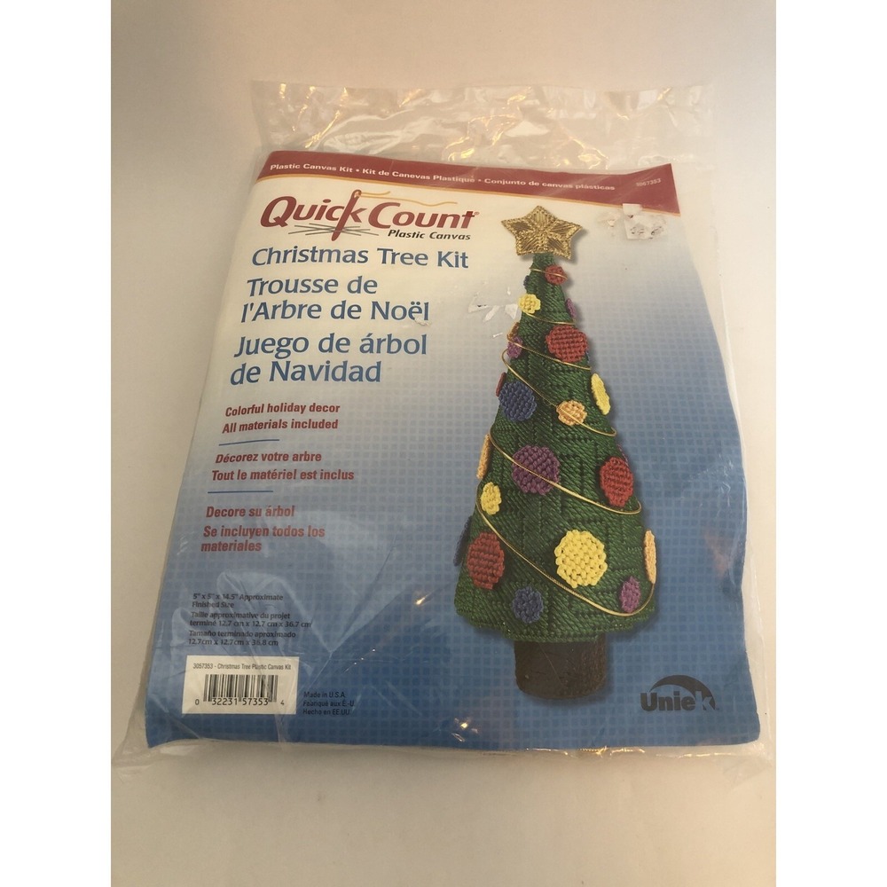 Quick Count Christmas Tree Kit Unisex‎ OS Green New Plastic Canvas DIY 3057353